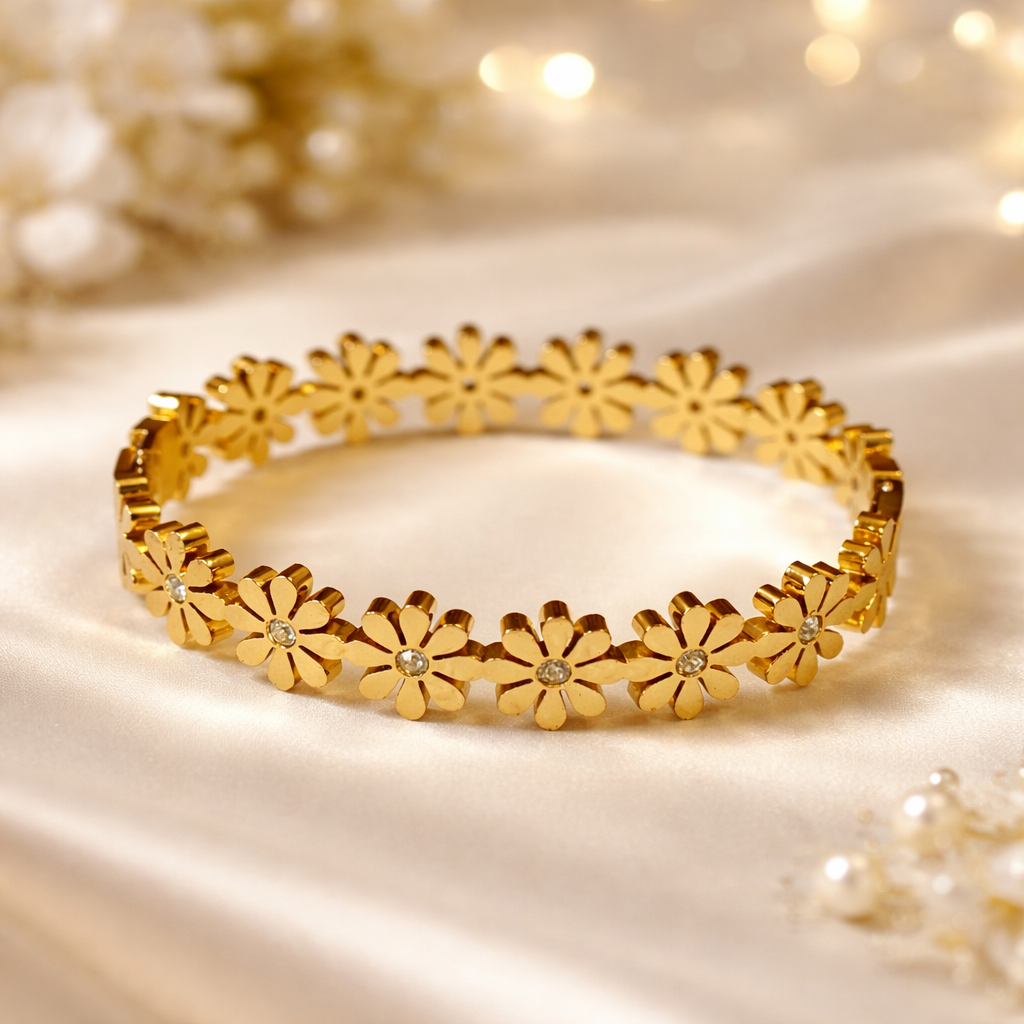 Daisy Radiance Gold Bangle { baby size }