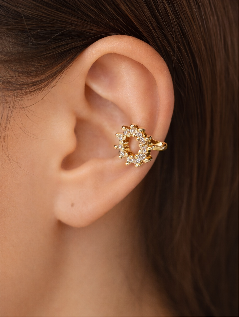 Flower shape ear cuff