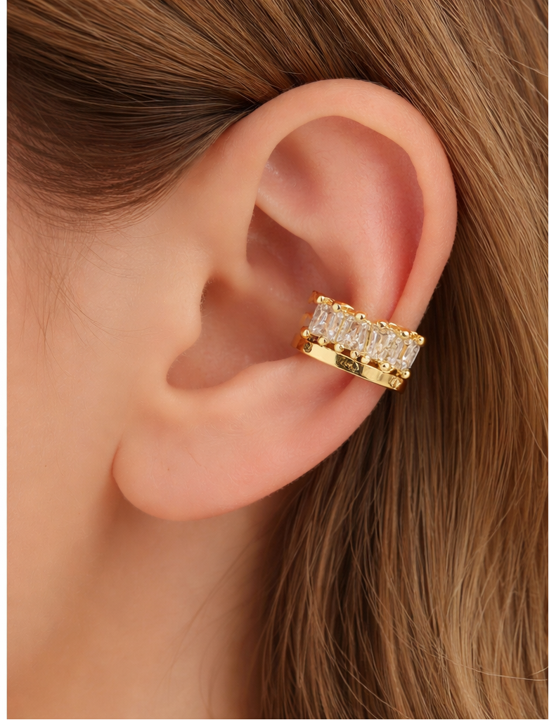 double layer triangle stones and simple cuff
