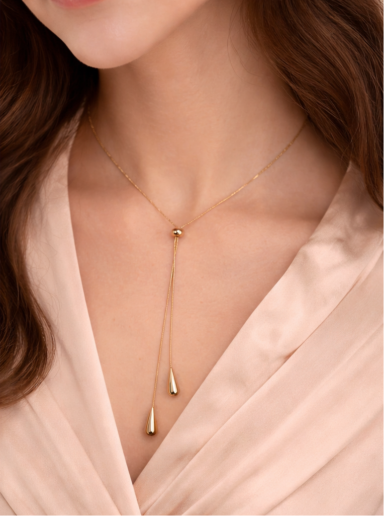 Water Drop Stainless Steel Pendant Necklace