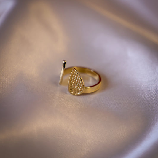 Adjustable ring with angel wings design (Unisex)
