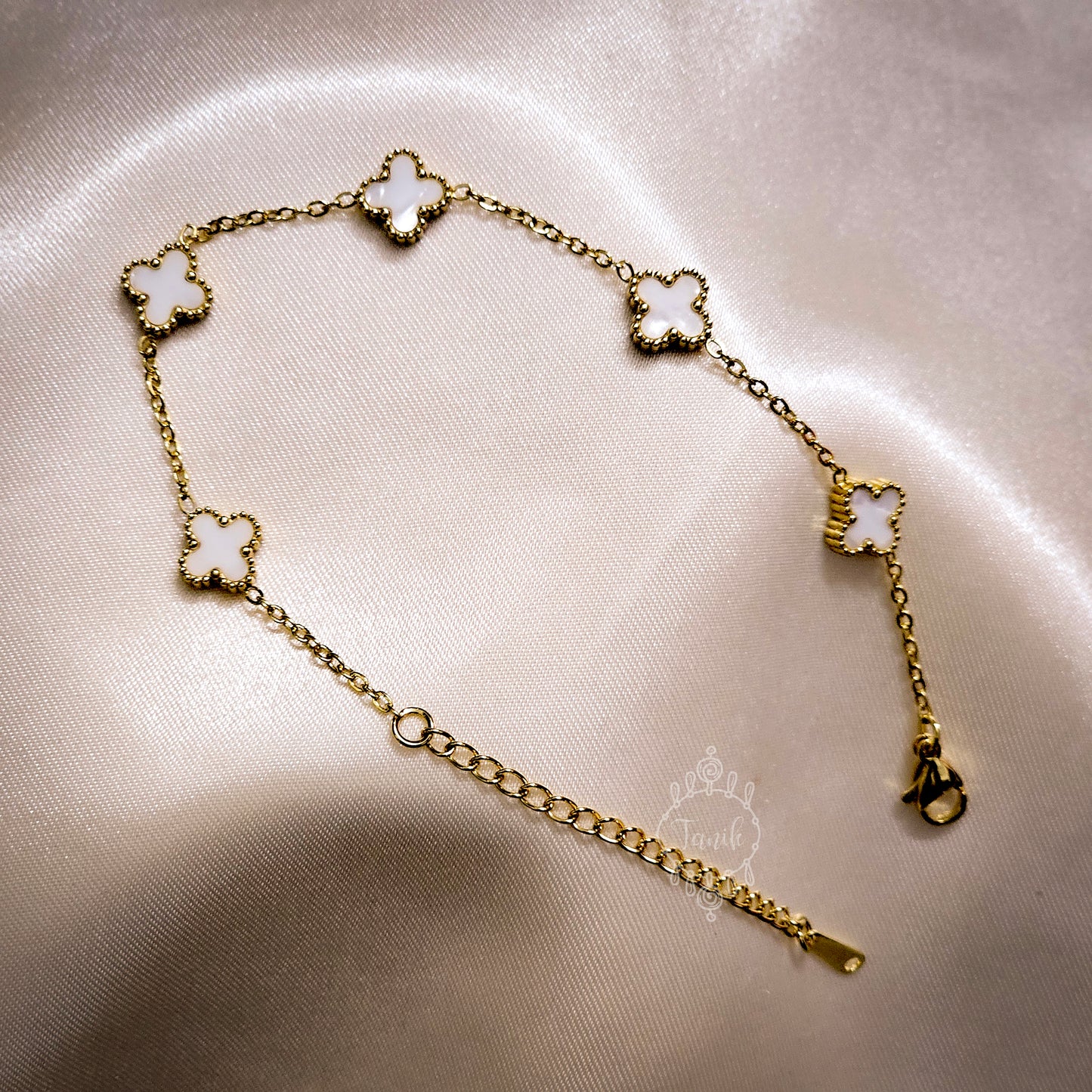 Dual charm Clover Bracelet (Medium sized clovers)