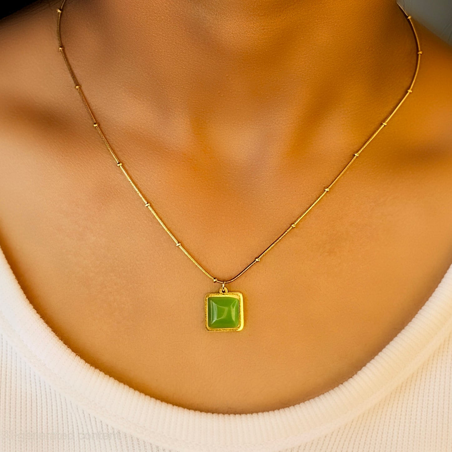 Green Pendent Chain Necklace