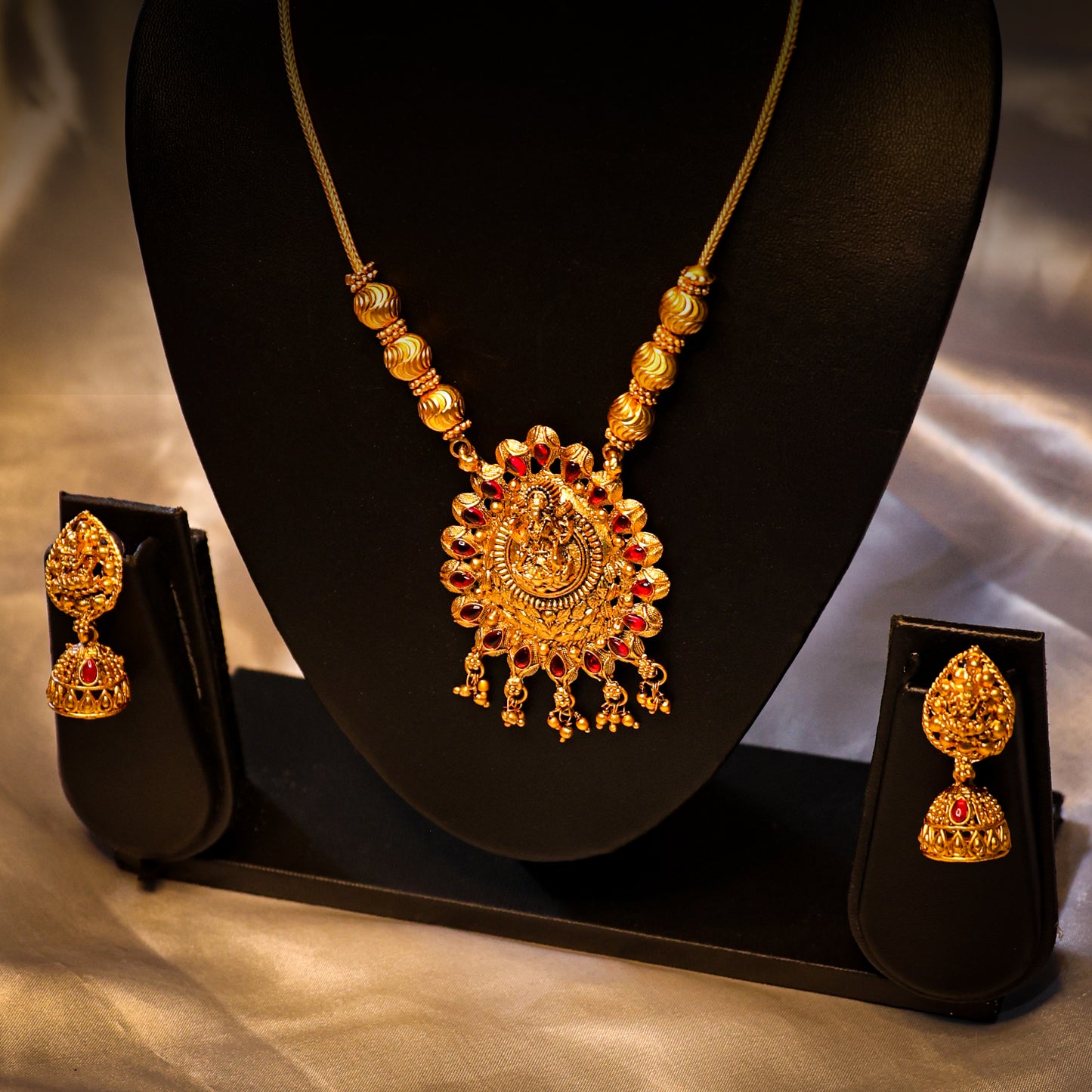 long haaram with saraswathi pendant