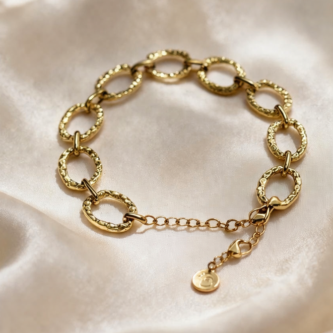 Textured link chain bracelet