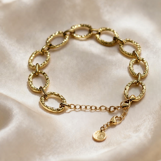 Textured link chain bracelet