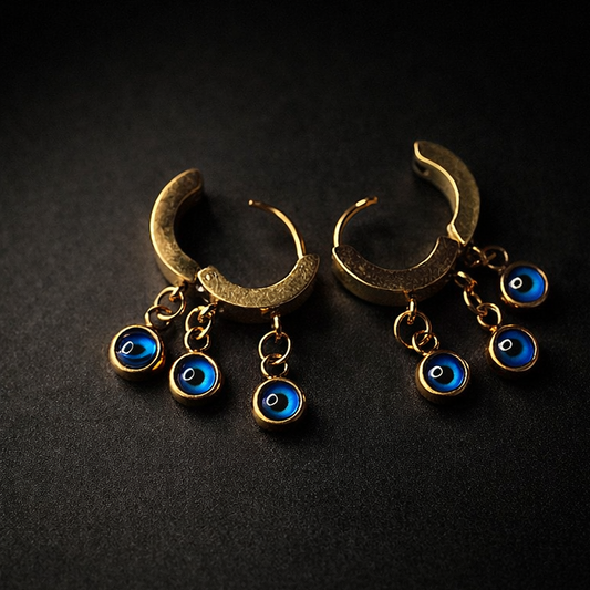 Turkish evil eye earrings.