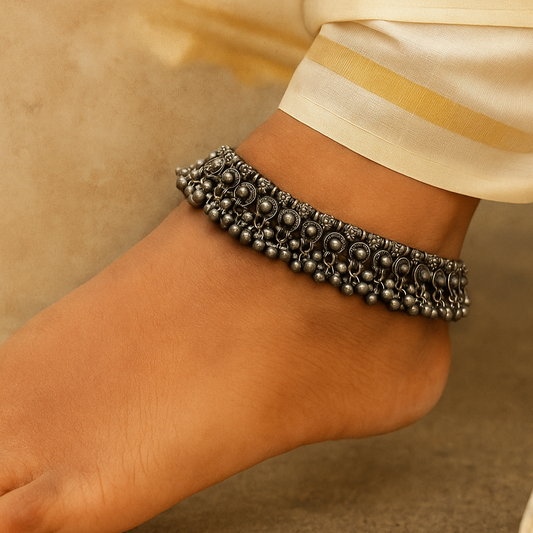 Black metal Anklets