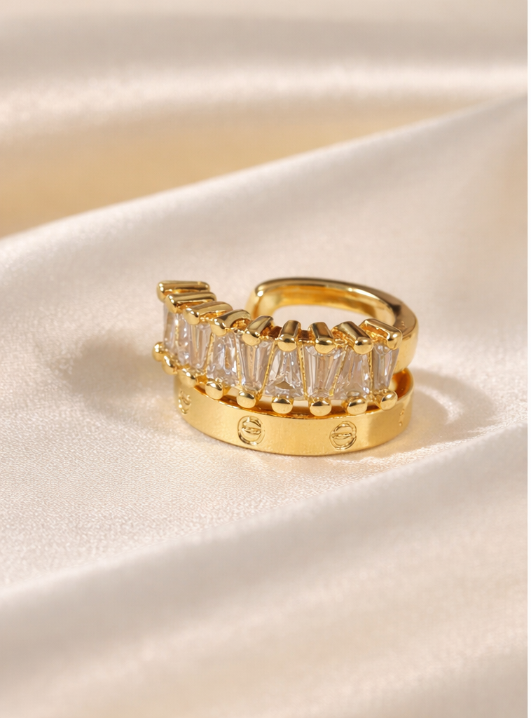 double layer triangle stones and simple cuff