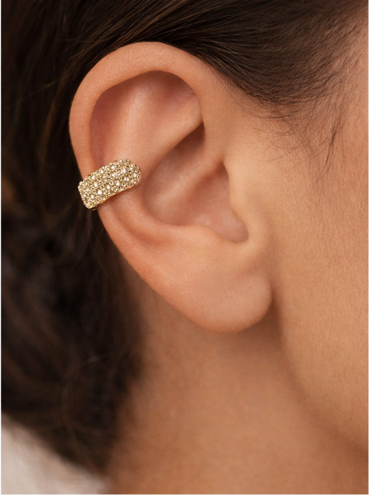 Four layer little stones and pearl detailing cuff