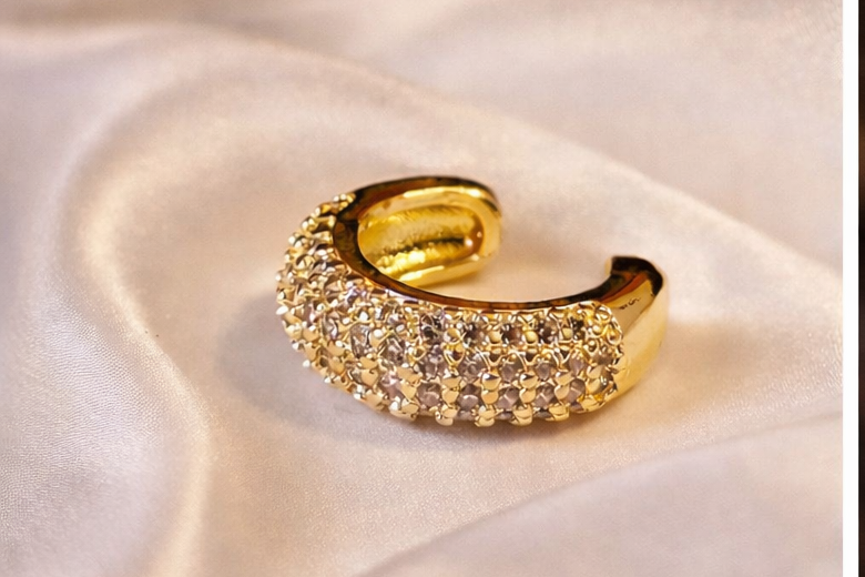 Four layer little stones and pearl detailing cuff
