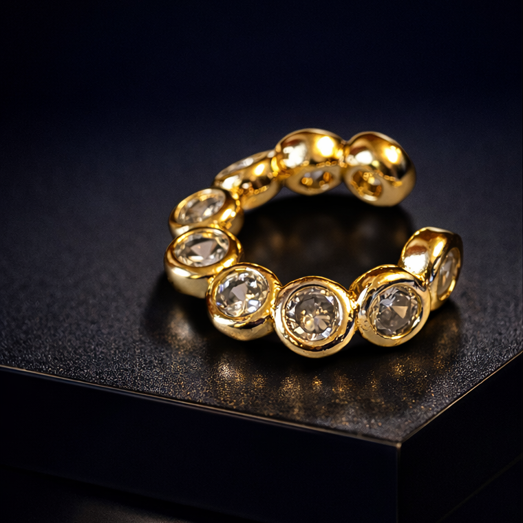 single layer projecting stone ear cuff
