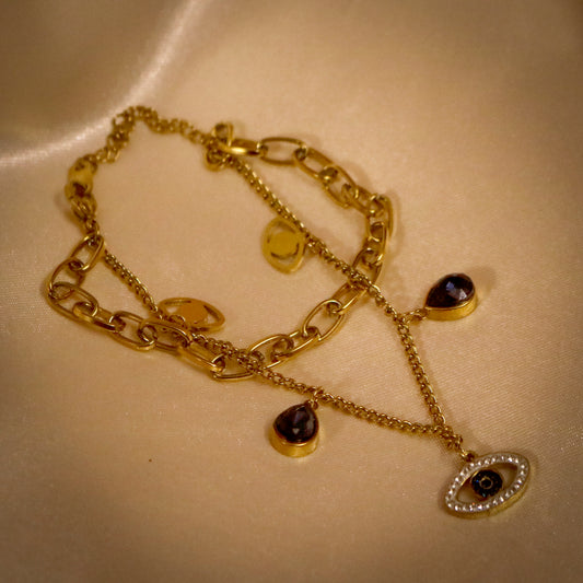 Premium multi layered evil eye bracelet