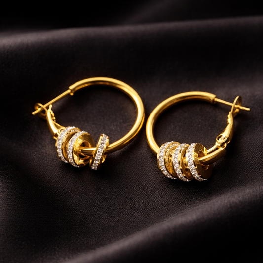 Triple Donuts Hoop Earrings