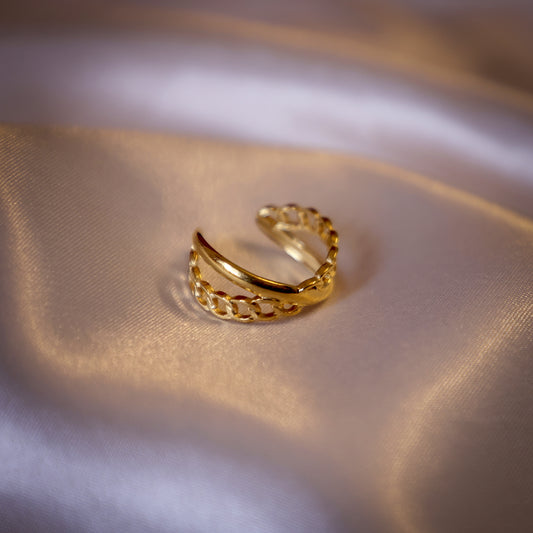 Cross over designed ring