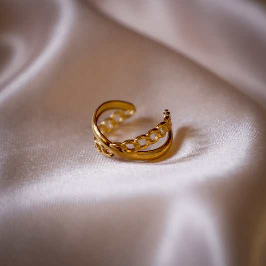 Cross over designed ring