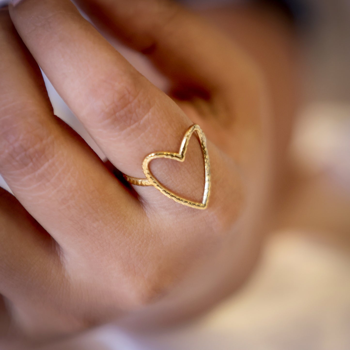 Simple and elegant ring with a heart shape design