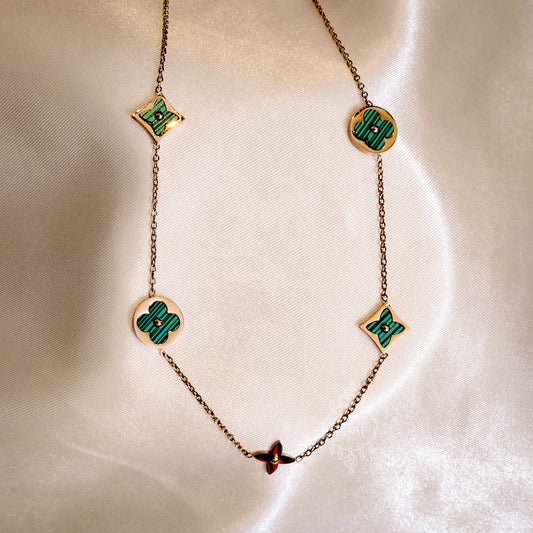 Stainless Steel Floral Pendent Necklace