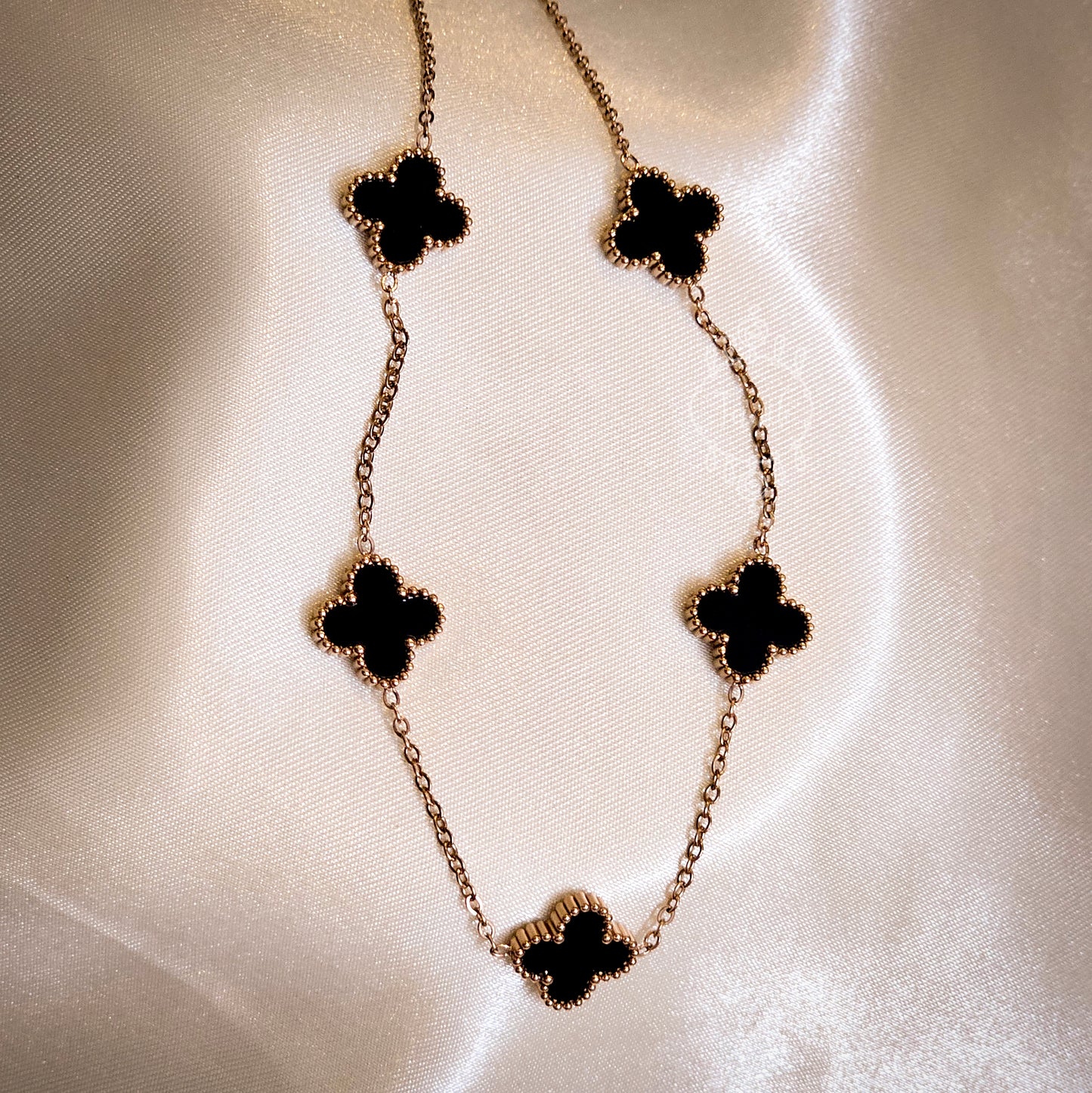 Stainless Steel Clover Link Necklace
